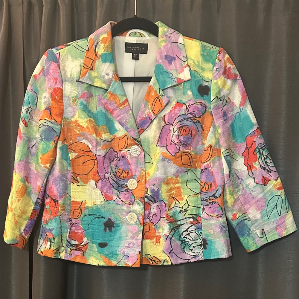 Vibrant Multicolor Floral Blazer
